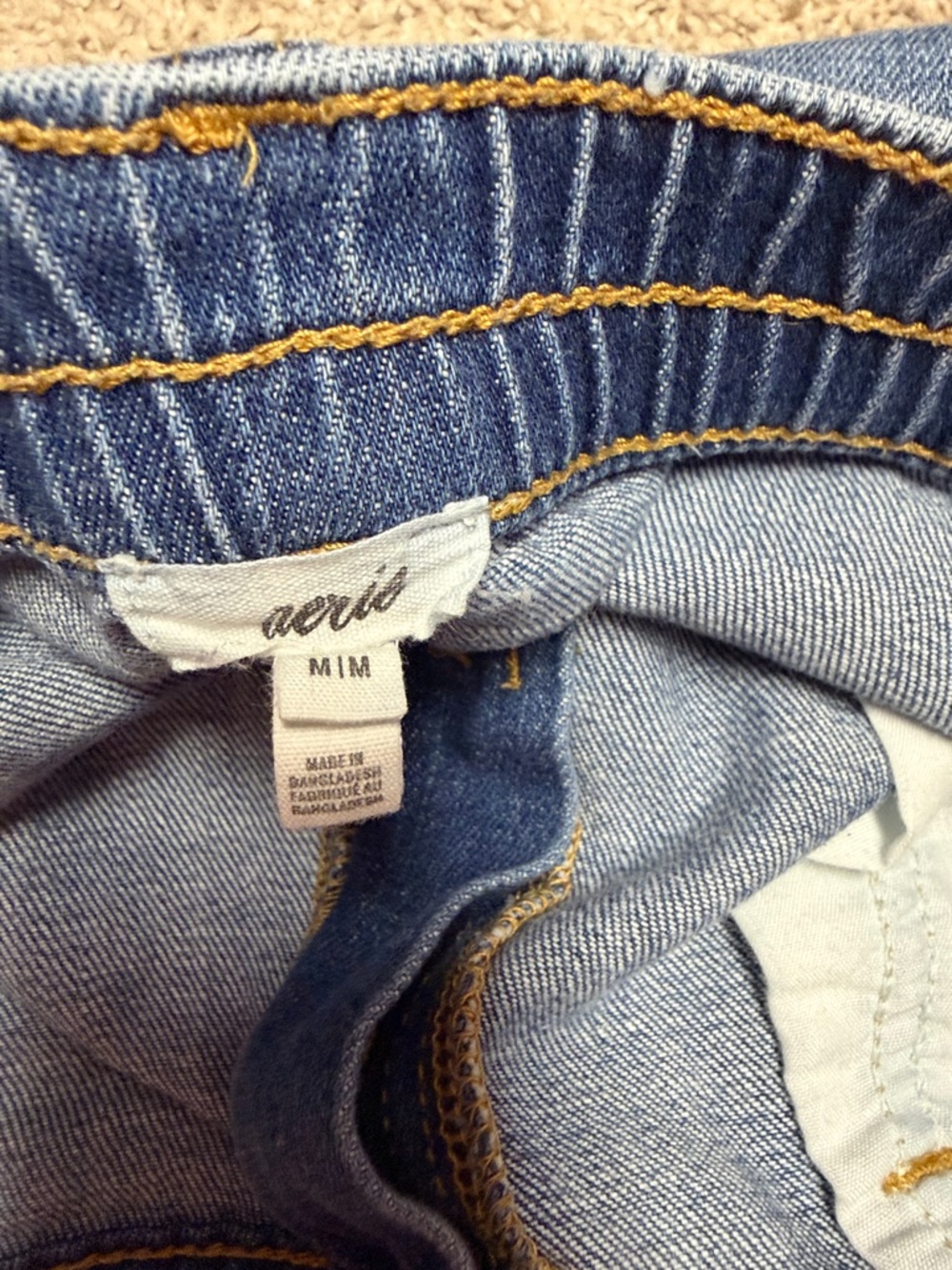 aerie Light Blue Distressed High-Rise Denim Shorts - Picture 4 of 6
